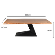 Contemporary Live Edge Dining Table with Geometric Metal Base